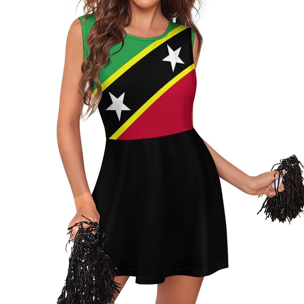 MAIPHUONGANH Flag of Saint Kitts And Nevis Cheerleader Costume Fancy Dress High School Musical Cheerleading Uniform