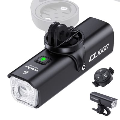 TOWILD CL1000 Bike Lights Rechargeable Bike Headlight Gifts for Lifetime Cyclist,Commuter Cyclists,Superbright Bike Light,Long-Lasting Time,Christmas Stocking Stuffers