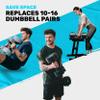 Adjustable Dumbbells Set [Bells of Steel] Nuobell Dumbbell Adjustable Weight Set, Machined Steel Weight Plates, Knurled Handle, 5-50 lb, Sold in Pairs, Green view 2