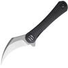 SHIELDON Scythe Pocket Knife 2.55" Stonewashed 154CM Steel Hawkbill Point Blade Black Micarta & G10 Handle Folding Knife, Nested Liner Lock Reversible Wire Clip EDC Knife view 1
