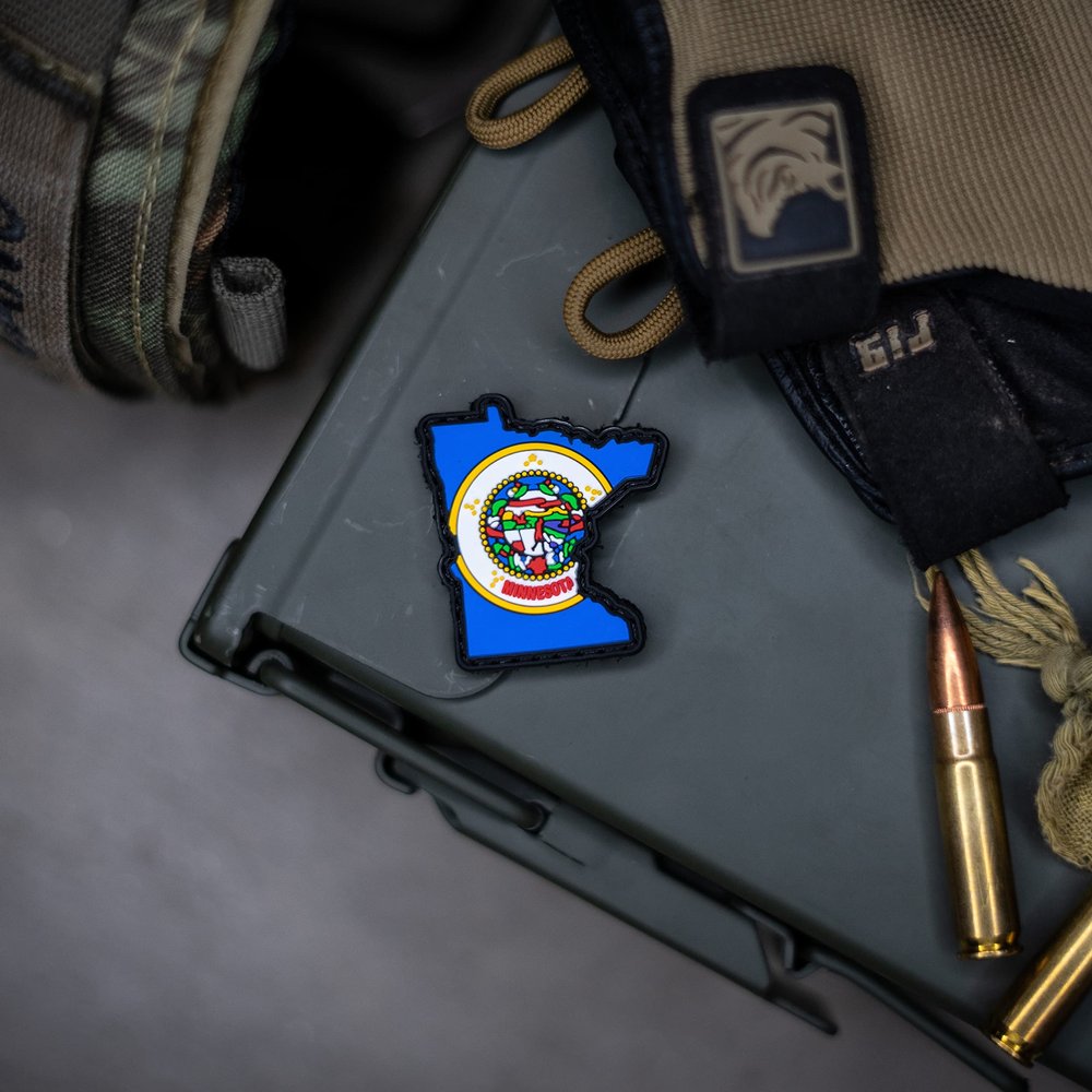 NEO TACTICAL GEAR Minnesota State Flag Ranger Eye PVC Morale Patch, Florida Patch, Morale Patch, Tactical Gear Patch, Patch for Backpack, Patch Collector, Morale Patch Display, State Patches