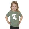 Little King Knobby NCAA Big Logo Toddler T-Shirt-Boys & Girls-Michigan State-Heathered Dark Green-2T view 1