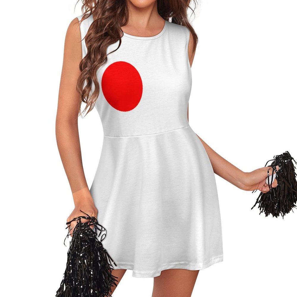MAIPHUONGANH Flag of Japan Cheerleader Costume Fancy Dress High School Musical Cheerleading Uniform
