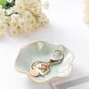 2PCS Lotus Leaf Shape Ring Holder Dish, Small Key Bowl, Ceramic Trinket Tray Jewelry Dish Organizing Necklace Earrings for Mom Friend Sister, All Jewelries Are NOT Included.White+Light Green. view 4