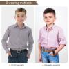 AWAYTR Reversible Kids Belts for Boys - Black and Brown Leather Belt for School Uniform Casual Jeans (90cm,Silver) view 4