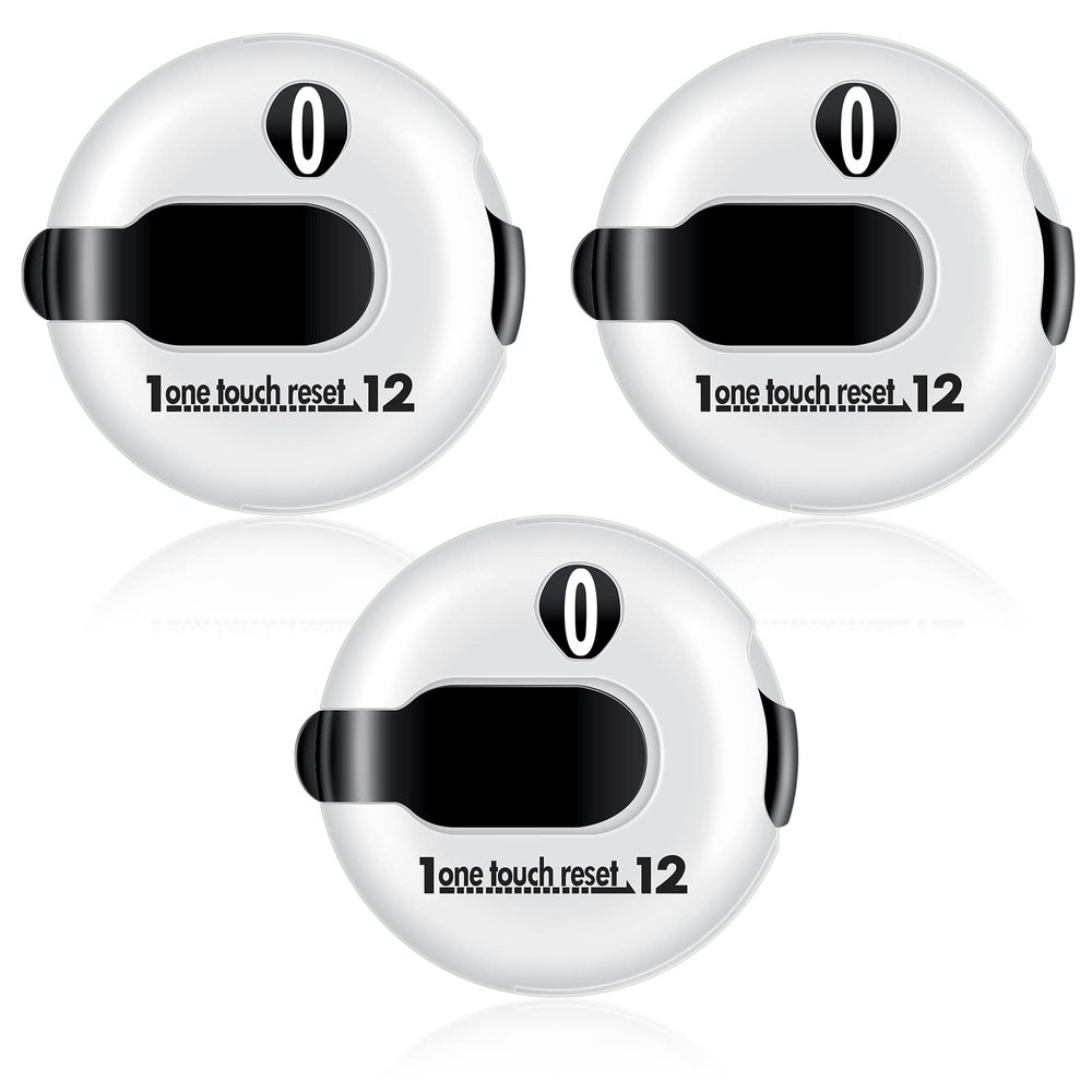 Frienda 3 Pieces Golf Score Counter Mini Golf Stroke Counter with One Touch Reset and Simple Attachment to Scorekeeper Glove in (White)