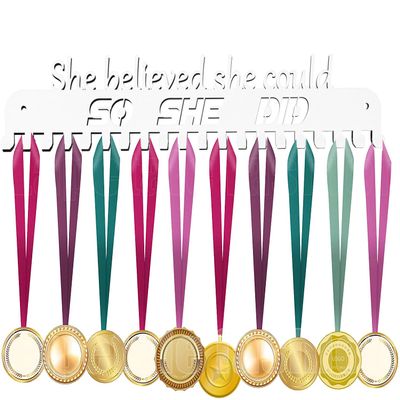 Lapetale Fashion She Believed She Could SO SHE DID Patented Medal Hanger Holder Display for Race,Running,Soccer,Gymnastic,Wrestling,Sports