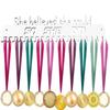 Lapetale Fashion She Believed She Could SO SHE DID Patented Medal Hanger Holder Display for Race,Running,Soccer,Gymnastic,Wrestling,Sports view 1