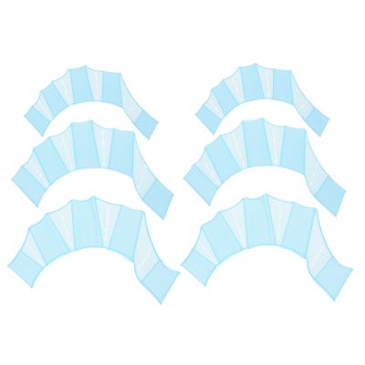 PATIKIL Silicone Swimming Gloves, 3 Pair Webbed Swim Gloves Finger Frog Type Water Resistance Gear Paddle Fins for Aquatic Training, Blue, S/M/L