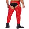 ACSUSS Mens Wet Look Leather Pants Tight Trousers Cutout Skinny Long Legging Pants Clubwear Red 3X-Large view 4