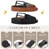 AWAYTR Reversible Kids Belts for Boys - Black and Brown Leather Belt for School Uniform Casual Jeans (70cm,Black) view 2