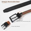 AWAYTR Reversible Kids Belts for Boys - Black and Brown Leather Belt for School Uniform Casual Jeans (70cm,Black) view 3