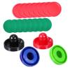 BESPORTBLE 2sets Air Hockey and Pucks Replacement Accessories Ergonomic Design for Striker Black Includes Felt Pads and Red Pucks for Family Fun