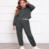 Arshiner Girls 2 Piece Pullover Hooded Sweatshirt and Sweatpants Clothing Sets Long Sleeve Athletic Outfit Tracksuits 7-8 Y view 3