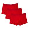 JEsilunmaMY Men's Solid Color Modal Boxer Trunks Mid Waist Moisture-Wicking Boxer Briefs Soft Stretch Underwear with Pouch (Red10-3PC,Large) view 1