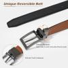 AWAYTR Reversible Kids Belts for Boys - Black and Brown Leather Belt for School Uniform Casual Jeans (90cm,Gunmetal) view 2