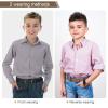 AWAYTR Reversible Kids Belts for Boys - Black and Brown Leather Belt for School Uniform Casual Jeans (90cm,Gunmetal) view 4