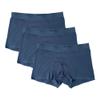 JEsilunmaMY Men's Solid Color Modal Boxer Trunks Mid Waist Moisture-Wicking Boxer Briefs Soft Stretch Underwear with Pouch (Blue10-3PC,Large) view 1