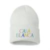 ALLNTRENDS Casablanca Embroidered Beanie Warm Winter Hat (White) view 1