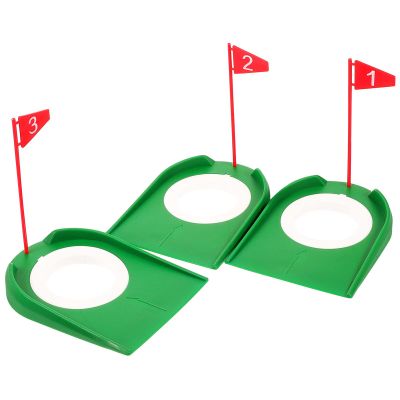 BESPORTBLE Golf Putting Game Cup Set 3pcs Hole Cups for Golf Practice Compact Plastic Putting Training