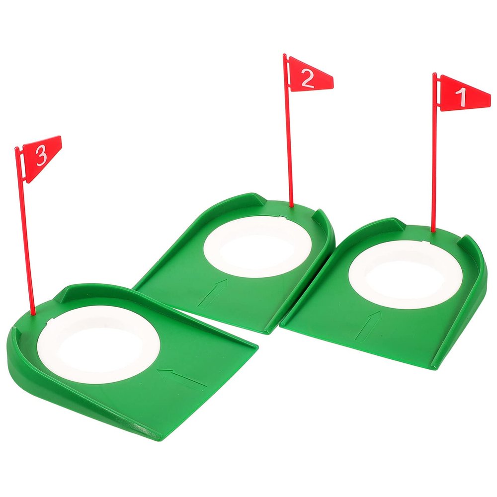 BESPORTBLE Golf Putting Game Cup Set 3pcs Hole Cups for Golf Practice Compact Plastic Putting Training