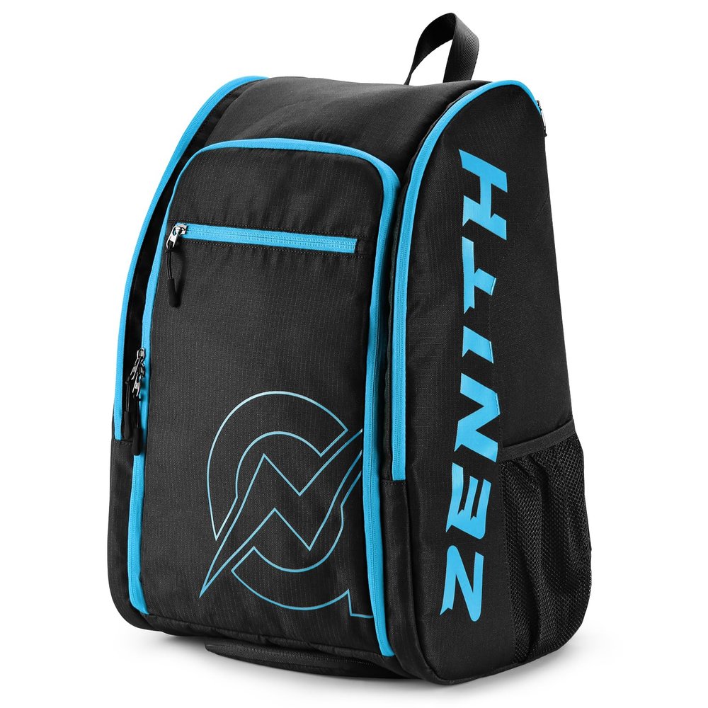 A11N Tournament Pickleball Backpack, Large Capacity Pickleball Bag Holds 4+ Paddles & Accessories - Separate Shoes Compartment, with Fence Hook, ID Tag, Black/Blue