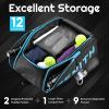 A11N Tournament Pickleball Backpack, Large Capacity Pickleball Bag Holds 4+ Paddles & Accessories - Separate Shoes Compartment, with Fence Hook, ID Tag, Black/Blue view 2