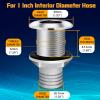 Boltigen Thru Hull Fittings for Boats, Stainless Steel Yacht Through Hull Connecter with Straight Barb, Marine Barbed Hose Skin Fitting Drain for 1 inch I.D. Hose view 2