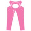 winying Men's Faux Leather Biker Casual Trousers Cutout Crotchless Long Pants Cowboy Costume Pink 4X-Large view 4
