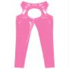 ACSUSS Mens Wet Look Leather Pants Tight Trousers Cutout Skinny Long Legging Pants Clubwear Pink 3X-Large view 4