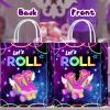 16 Pieces Roller Skates Goody Bags for Roller Skating Birthday Party Supplies,Rollerskate Gift Snacks Treat Candy Party Favors Bags with Handles for Kids Adults Roller Skating Theme Party Decorations view 2