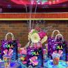 16 Pieces Roller Skates Goody Bags for Roller Skating Birthday Party Supplies,Rollerskate Gift Snacks Treat Candy Party Favors Bags with Handles for Kids Adults Roller Skating Theme Party Decorations view 3