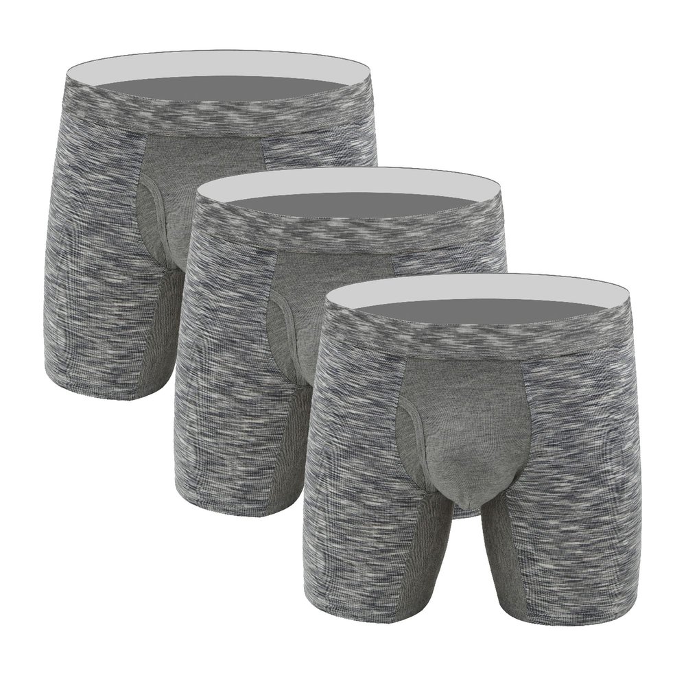JEsilunmaMY Mens Color Block Athletic Boxer Trunks Anti-Chafing Sport Boxer Briefs Moisture-Wicking Separate Pouch Underwear (Grey10-3PC,Medium)