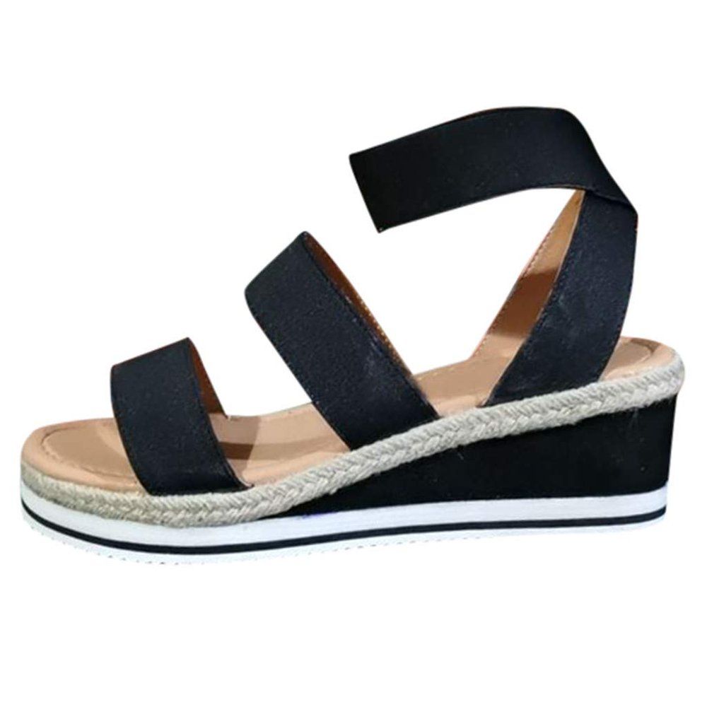 JYSwoshoe Orthopedic Wedge Sandals Women Summer Dressy Open Toe Espadrilles Platform Sandals Ankle Strap Casual Wedges, Slip on Sandals Beach Sandals Comfortable Outdoor Shoes