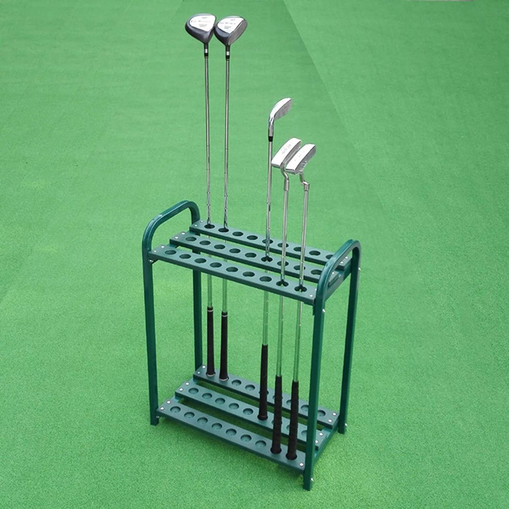 Katzowen Outdoor 27-Hole Golf Club Organizers Holder Rack, Driving Range & Gym Golf Putter Rack Display Stand, Easy to Assemble