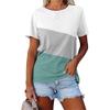 Women's Color Block Short Sleeve T Shirts Casual Crew Neck Blouses Tops Basic Summer Loose Fit Tees (Small,Green) view 1