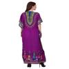 African print Women Kaftan Dress Tunic Long Maxi Plus Size Polyester Print Caftan Gown Beach Party Casual Kimono Nightdress (Purple) view 3