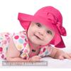 Baby Girl Sun Hat with UPF 50+ Outdoor Adjustable Beach Hat with Wide Brim Bucket Hats (6-12 Months,White & Rose-red 2pcs) view 3