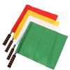 4Pcs Referee Flags with Stainless Steel Rod Sponge Handle Linesman Flags Signal for Soccer Volleyball Sports view 1