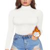MANGOPOP Women's Mock Turtle Neck Fleece Lined Long Sleeve Thermal Underwear T Shirt Tops Tee view 1
