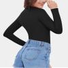 MANGOPOP Women's Mock Turtle Neck Fleece Lined Long Sleeve Thermal Underwear T Shirt Tops Tee view 2