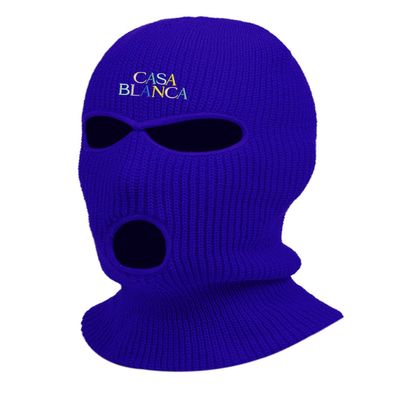 Casablanca Embroidered Three Hole Ski Mask Balaclava (Royal Blue)