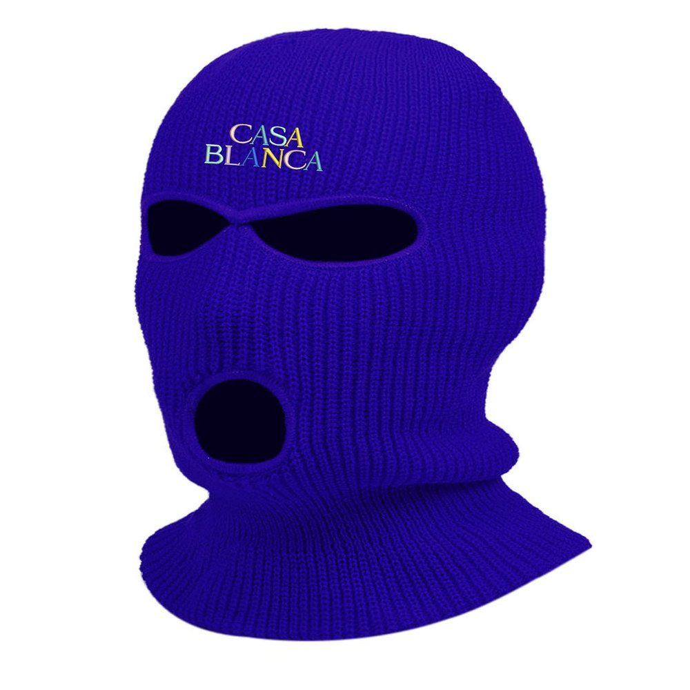 Casablanca Embroidered Three Hole Ski Mask Balaclava (Royal Blue)