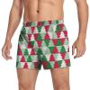 Aflyko Christmas Novelty Boxer Shorts Red Green Xmas Tree Relaxed Fit Boxers Buttoned Fly Men's Underwear Xmas New Year, XL view 1