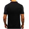 Polo Shirts for Men Short Sleeve Polo Shirt Casual Slim Fit Shirts Gradient Print Patchwork T Shirts Summer Tops Tees Black view 2
