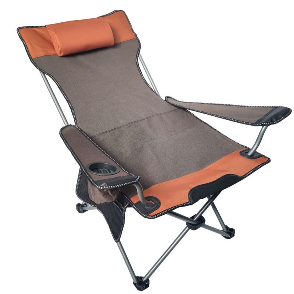 Camping Chair Outdoor Chair Foldable Chair High Back Lounger Chair Outdoors Portable Folding Backrest Armchair Camping Casual Headrest Chair With Cup Holder Side Bag Folding Camping Chair ( Color : C