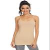 Orrpally Women Cotton Camisole Shelf Bra Cami Tank Tops Adjustable Spaghetti Strap Tank Top 3-Pack Black/Beige/ArmyGreen XXL view 2