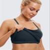CRZ YOGA Seamless Workout Tank Tops for Women Racerback Athletic Camisole Sports Shirts with Built in Bra True Navy Small view 4