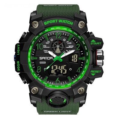 AIMES Mens Watches Sports Outdoor Waterproof Military Watch for Men Army Green Tactical Watch Analog Digital Date Alarm Stopwatch Multi-Function Tactics Big Face Wristwatch for Men