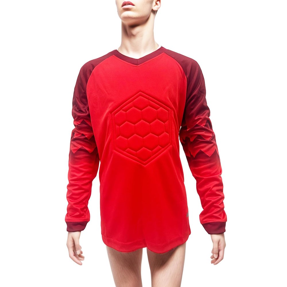 ZUYPSK Boy's Sport Goalkeeper Soccer Jersey Padded Goalie Football Shirt Team Training Uniforms (as1, Numeric, Numeric_8, Regular, Red)